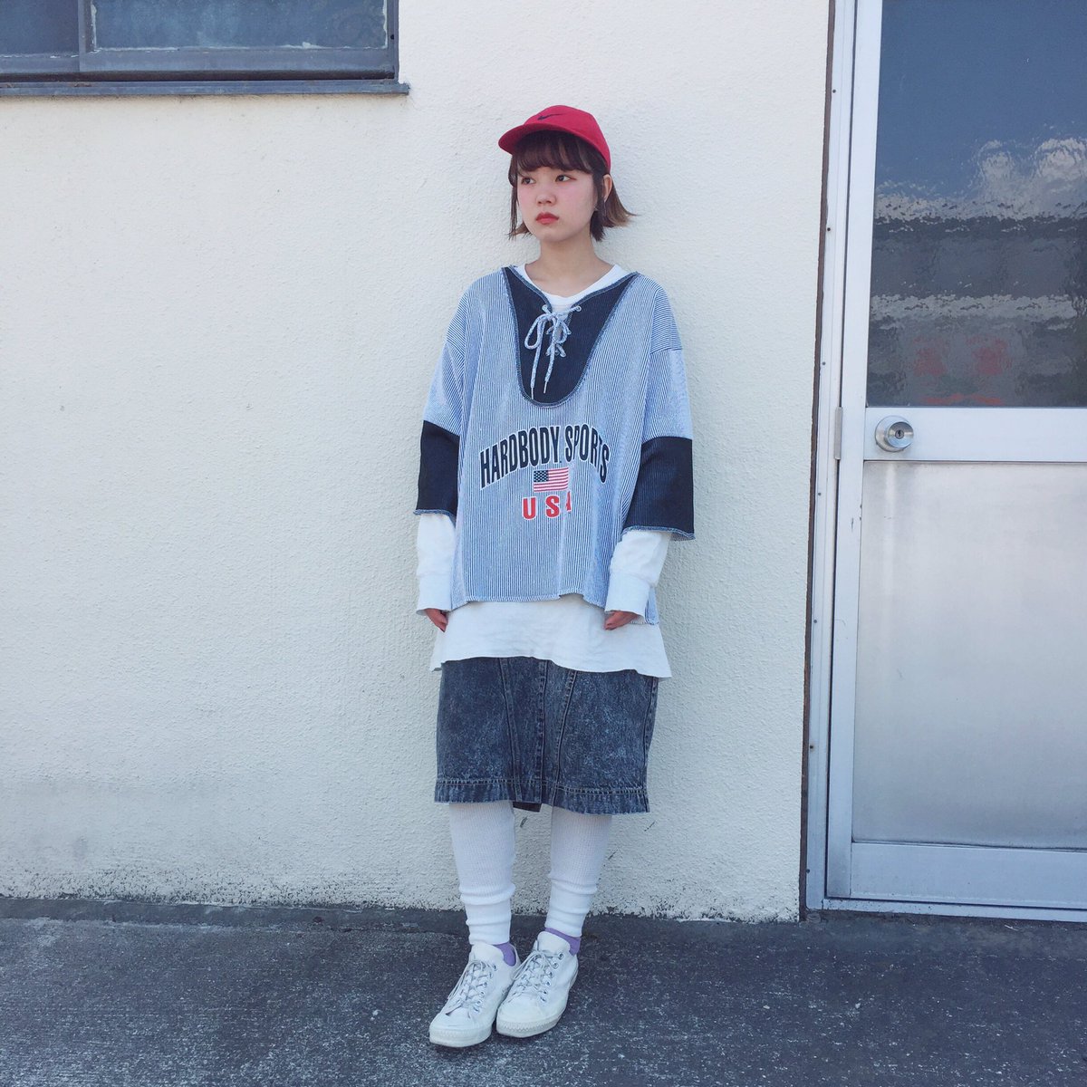 Chupa Vintage Twitter પર キャロ山おすすめ Usaロゴ 切り替えカットソー Nike ジェットキャップ 三角イヤリング 胸元のデザインや切り替えが面白いカットソー 程良い肩落ちでこなれ感が出せそうです 女の子もジェットキャップなら コーディネートに