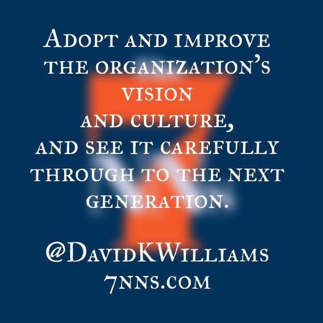7NonNegotiables's tweet photo. Adopt and improve the organization's vision and culture... #quote #quotesoftheday #quotes #ThoughtLeaders #ThoughtForTheDay @fishbowl https://t.co/fIh5Iol4K9
