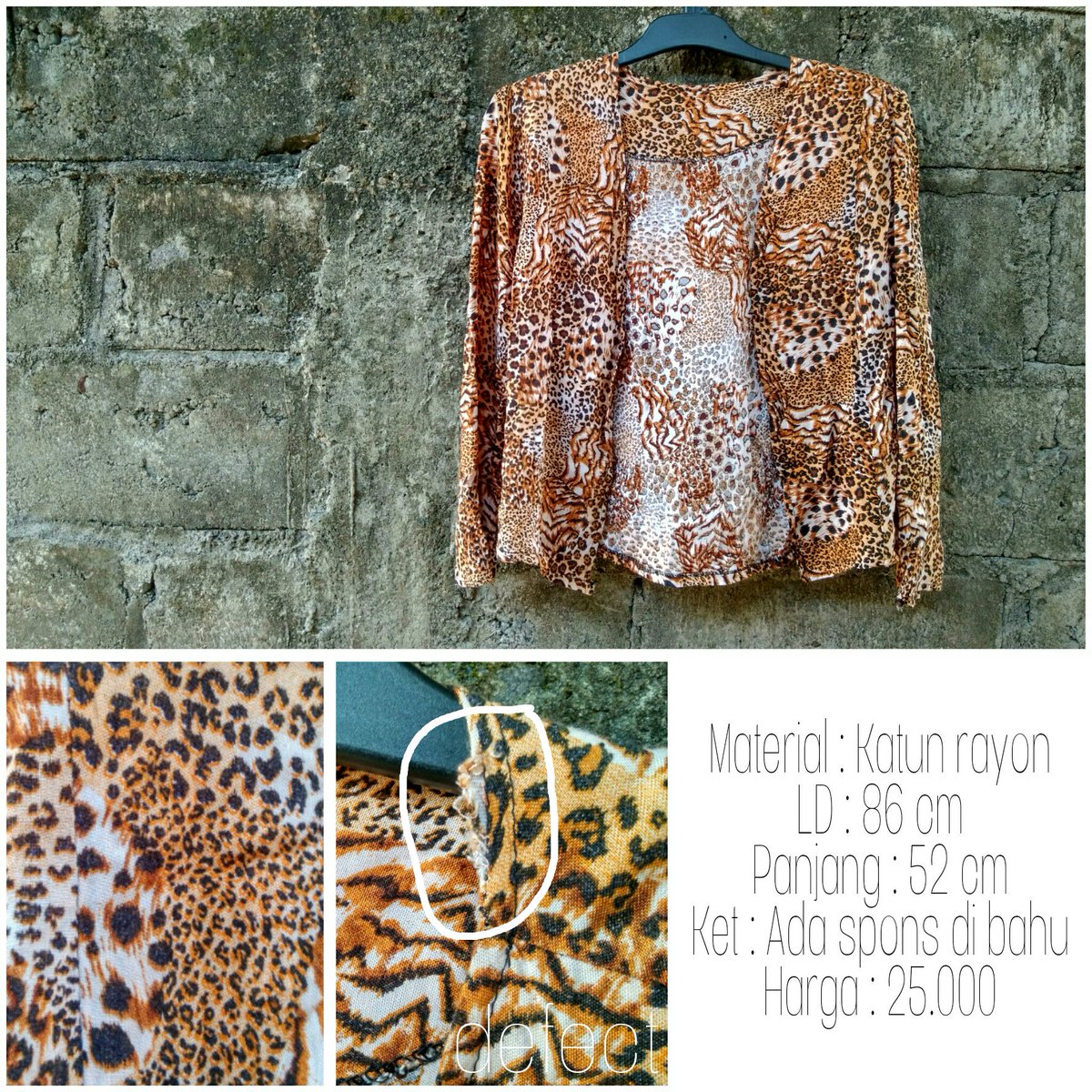 _PeriKecil_'s tweet photo. Outer Leopard // Mat : Katun rayon // LD : 86 cm // Pjg : 52 cm // 25K https://t.co/2P3Ura6Dfe