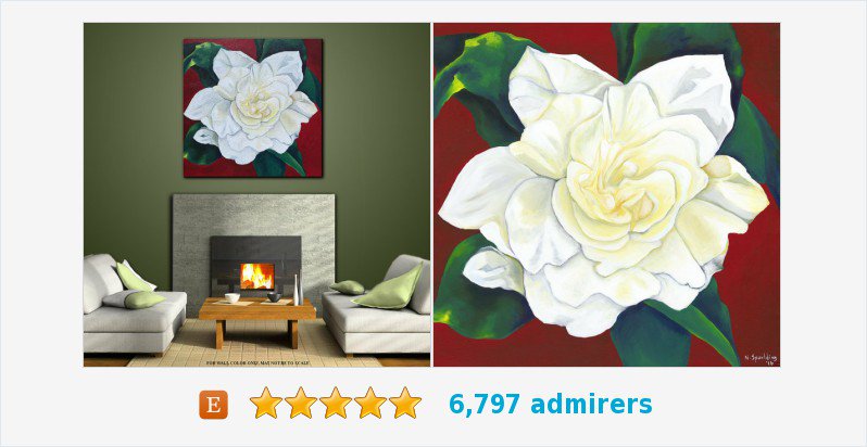 Nickyspaulding's tweet photo. Contemporary, Decor, Tropical Floral, flower, red Title: GOLDEN GARDENIA #art #acrylic #painting 
https://t.co/e1oVxKcEMu https://t.co/QAHpbtfBaB