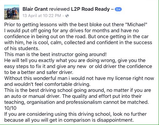 L2PRoadReady's tweet image. Thanks Emma and Blair for the #positive #vibes. We love hearing your #feedback 🚗🚦🚘 #L2Ps #ArriveAlive #learntodrive #drivinglessons