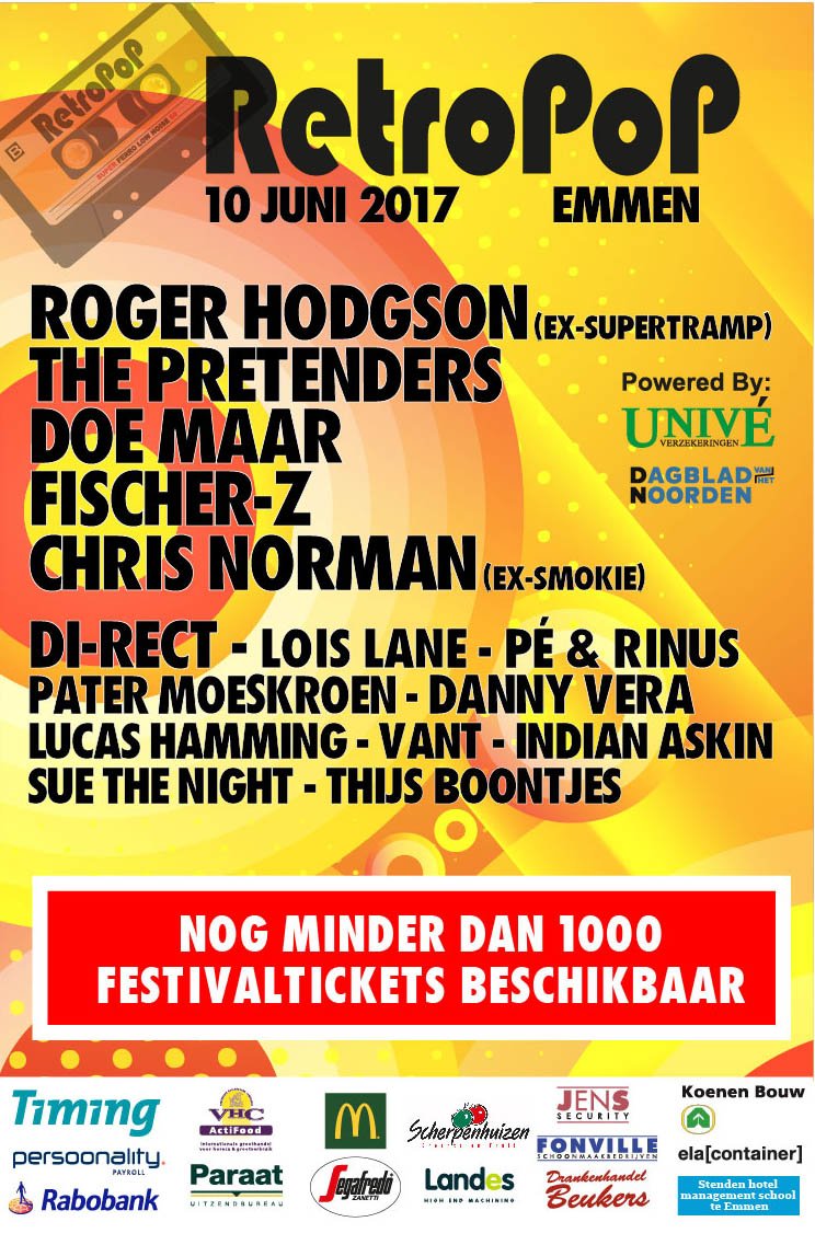 Nog minder dan 1000 kaarten beschikbaar voor Retropop 2017! retropop.nl/nieuws