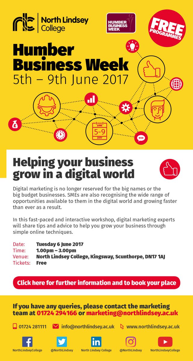 NorthLindsey's tweet photo. find out how digital marketing can make a difference to your business on Tuesday 6th June 1.00pm-3.00pm.  https://t.co/RvvGTh7YxQ https://t.co/vppwgyTmug