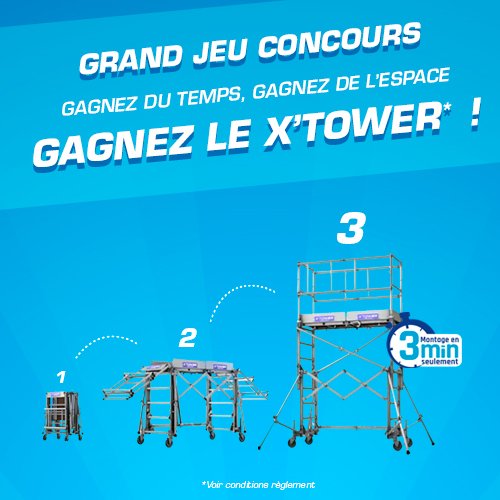 Tubesca_Comabi's tweet photo. Il est encore temps de tenter de gagner l'#échafaudage le plus rentable du marché grâce à notre concours 😄 ➪ https://t.co/yHe2FGjDU4 #XTower https://t.co/x6Qvuuhbev