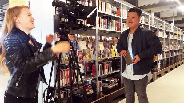 Biem!! Opnames zitten er bijna op. Vanmiddag De Week van Gouda online met <a href="/JoeyzillaNL/">Joey Cheung</a> #gouda #nieuws #journaal #biem