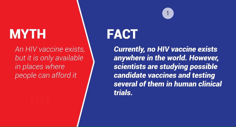 RealTalkGF's tweet photo. HIV Vaccine #MYTH 1:
An HIV vaccine exists, bt only available 2 people tht can afford it. #KnowYourVaccine 
#FACT 👇🏾👇🏾cc @HIVpxresearch https://t.co/5BZlc0bw3h