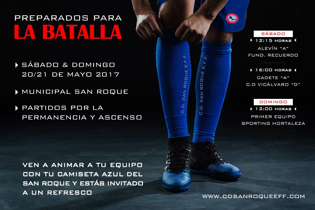 carpetatactica's tweet photo. Este fin de semana no tienes excusa!!Te esperamos en @cdsanroqueeff con tu camiseta azul!! #MareaAzul #FutWeekend #Luchaxtusueño https://t.co/FUlyy6MvF2