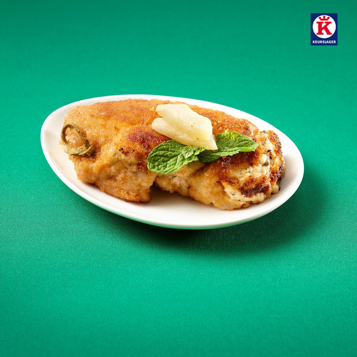 Keurslager's tweet image. De nieuwste Keurslager #Special: de Belle Hélène! Een friszoete varkensschnitzel met een vulling van peer, monchou en kaneel