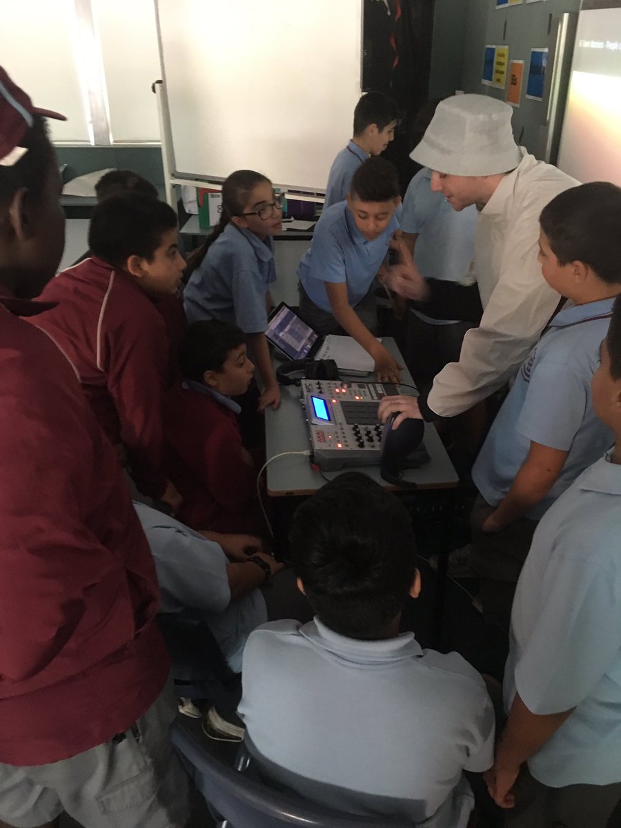 kristyj78's tweet photo. Some of our stage 3 students worked with a hip hop producer and @danhaesler this week writing raps about who we are. We're a lucky bunch https://t.co/lZhwOX65dd