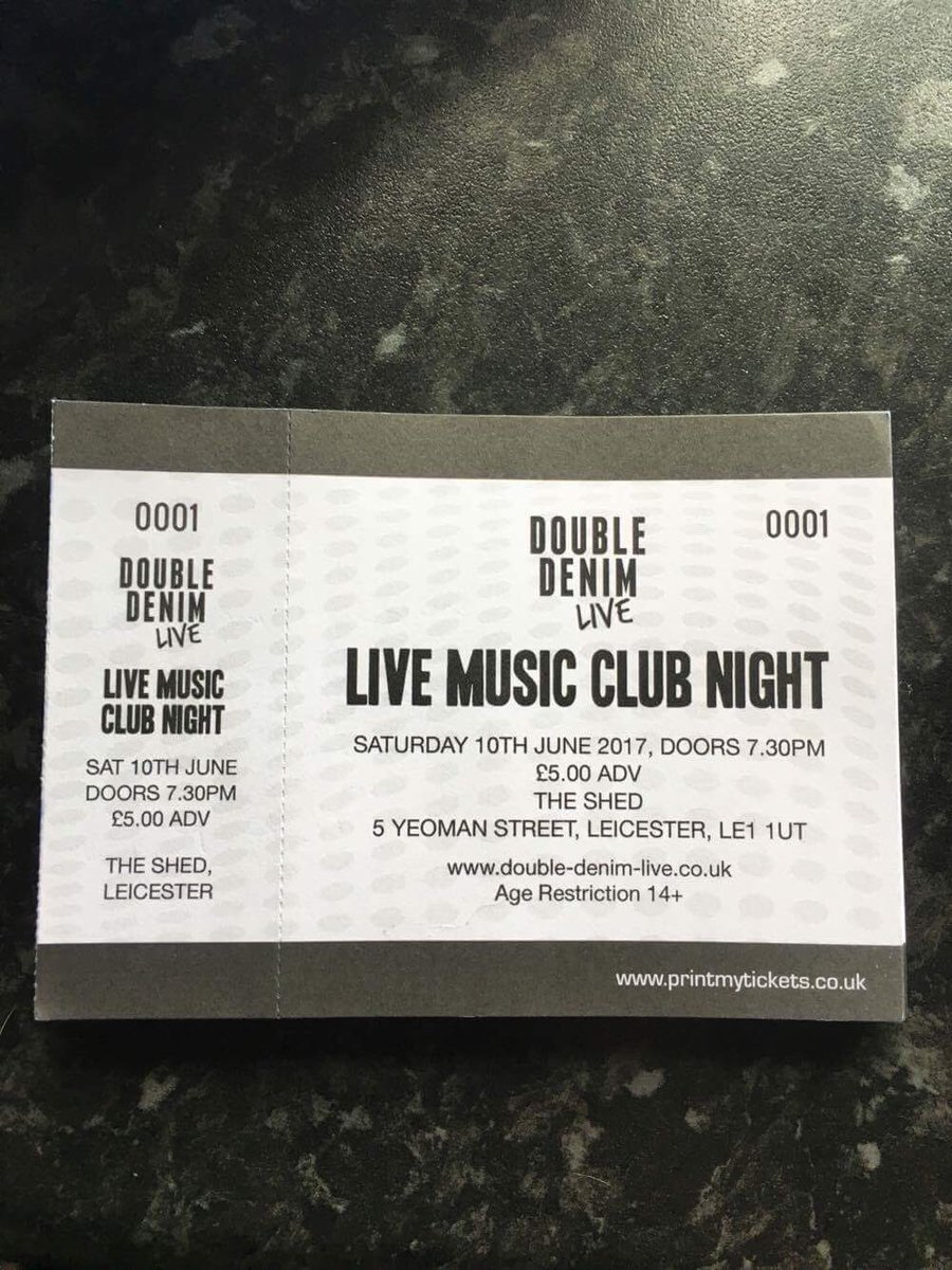 We now have tickets for our @DoubleDenimLive gig @getintheshed94 on June 10th. Only £5! 💥 *Marble worktops not included* #musicinleicester