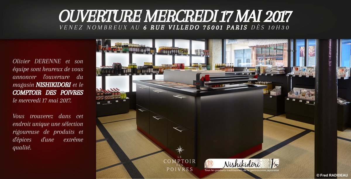 Nishikidori's tweet photo. Ouverture de notre première boutique, 6 rue Villedo, 75001 PARIS. N'hésitez pas à venir découvrir les produits de nos artisans japonnais ! https://t.co/91N1qQ7kyg