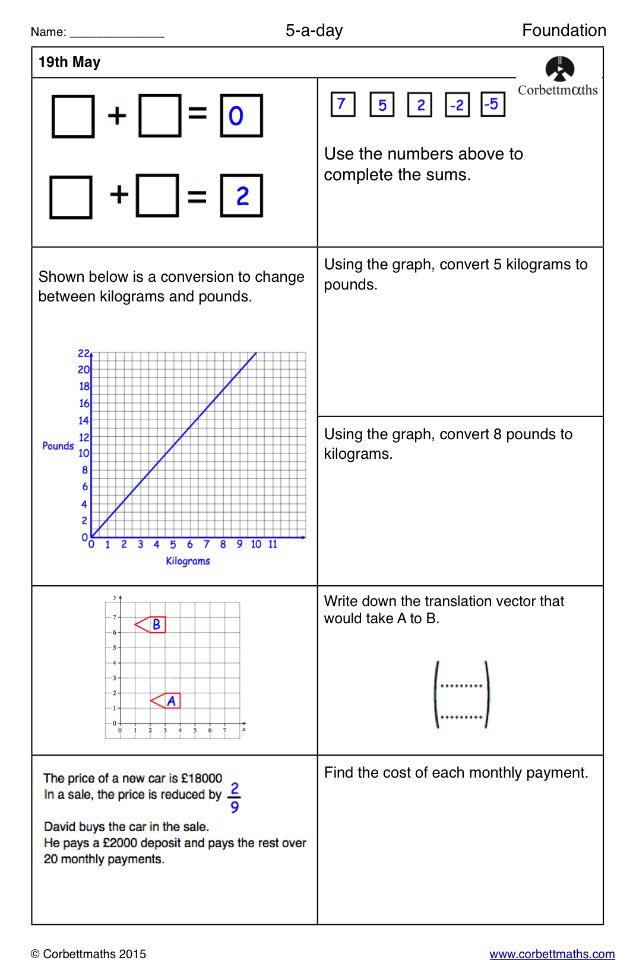 Corbettmaths's tweet photo. Studying for Foundation GCSE Maths? Try today's Foundation or the challenging Foundation Plus #maths5aday https://t.co/zTx0i66BRE