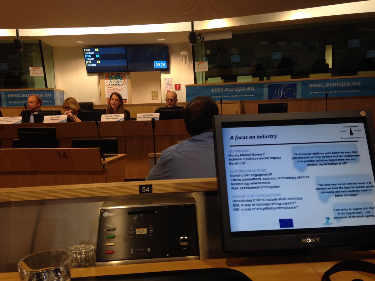But finding that motivations are there to be ethical &amp; have +ve social impact &amp; do a lot of #rri already - Alexandra Yaghil <a href="/resindustry/">Responsible Industry</a>