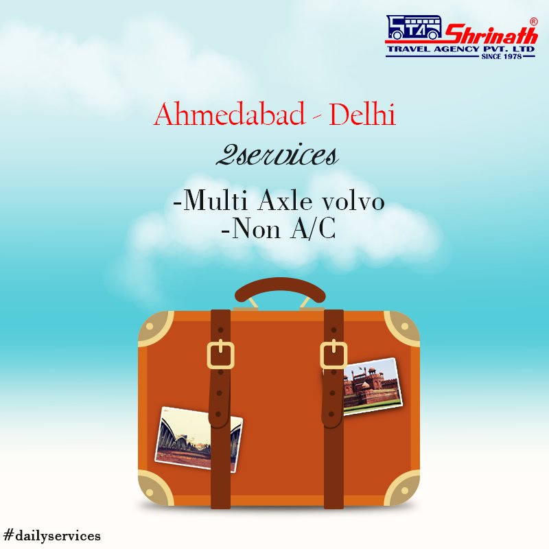 ShrinathGroup's tweet photo. Pack your bags and off to #Delhi during these #summer holidays.
#ShrinathGroupOfCompanies #Ahmedabad #DailyServices #Volvo https://t.co/TDp6mjJHzO