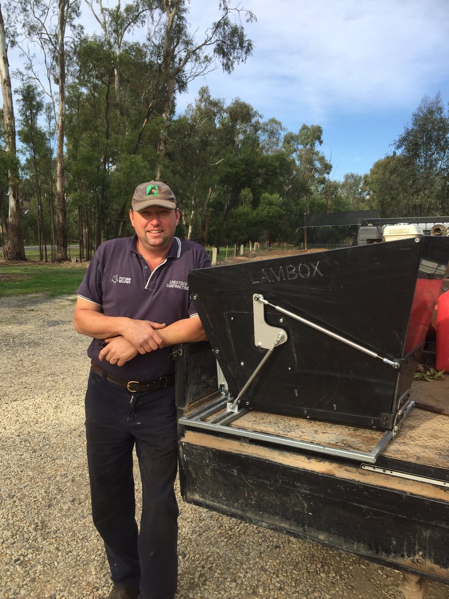 LamboxAus's tweet photo. @jackbriscoe109 A happy @LamboxAus customer ready to collect lamb weight data #LamboxAus @agrifoodsys https://t.co/GMvS3M0JX5