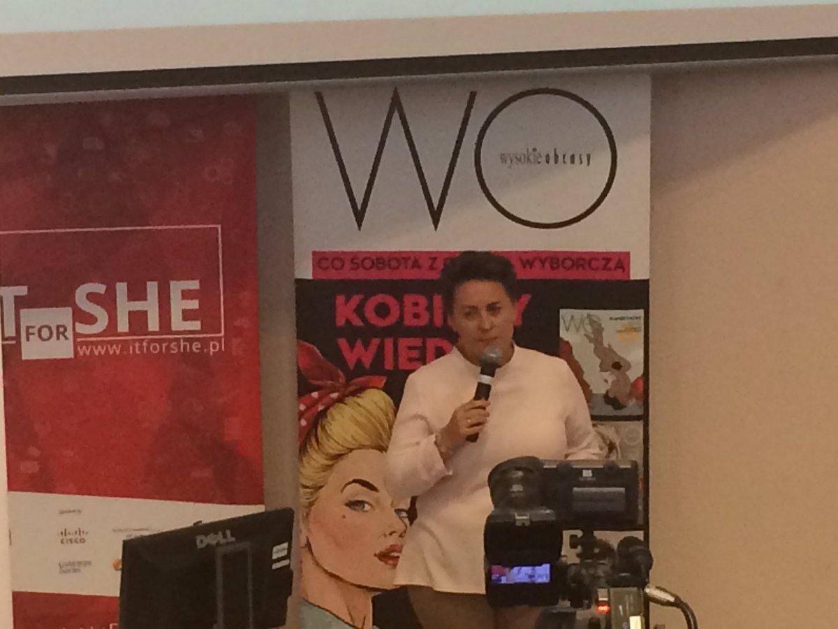 MartaSteer's tweet photo. Women in Tech, inspiration to hear Bozena Lesniewska speak about going out of her comfort zone to achieve success. @Bozenale #RoleModel https://t.co/Y9ckNPBpG4