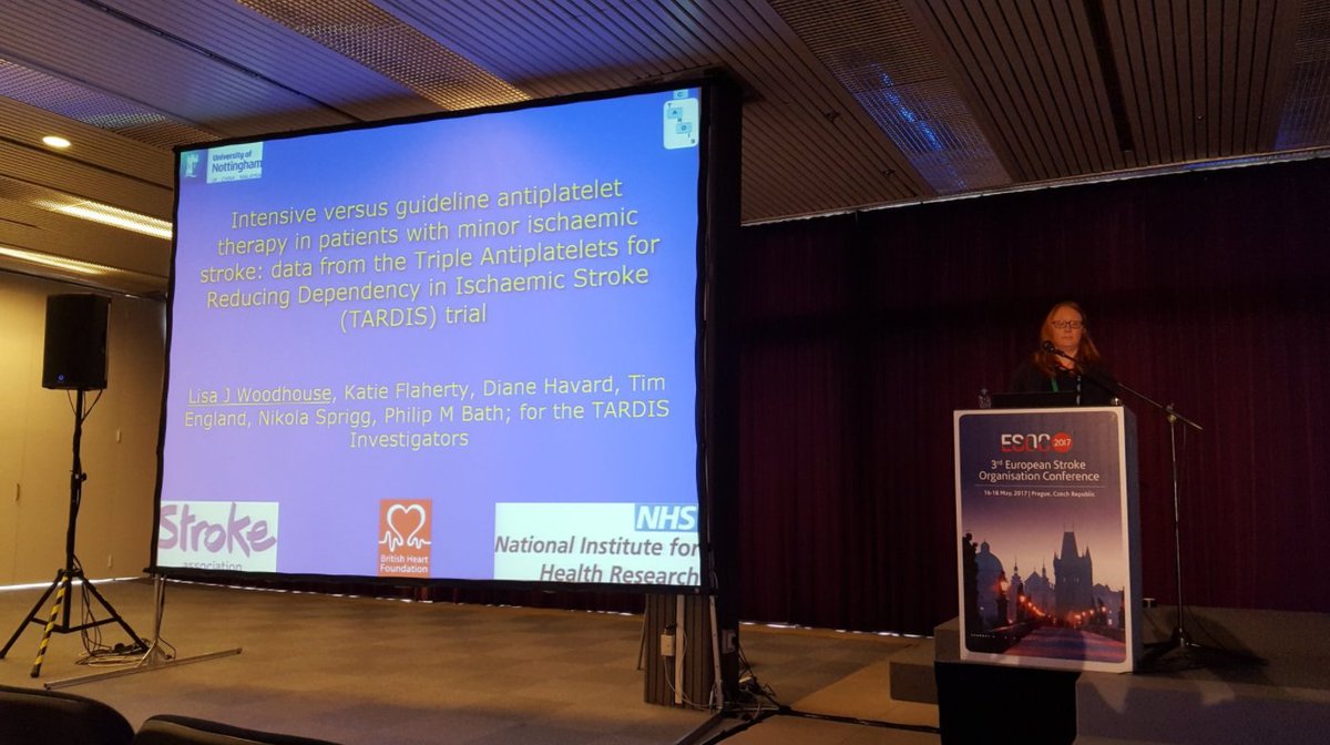 Here’s Chief Investigator @PhilMBath and <a href="/tardistrial/">TARDIS Trial</a> statistician Lisa Woodhouse giving there talks @ESOC2017 #ESOC2017