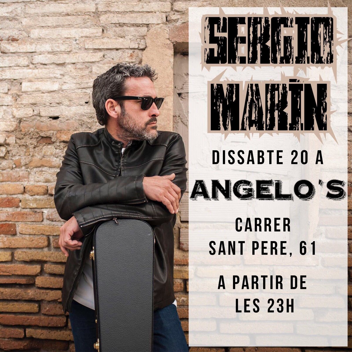 AngelosTerrassa's tweet photo. Canvi de concert de dissabte, a les 11h tindrem amb nosaltres al gran #sergiomarín 
#livemusic #angelosterrassa #burgerterrassa https://t.co/Uapp8YjZzZ