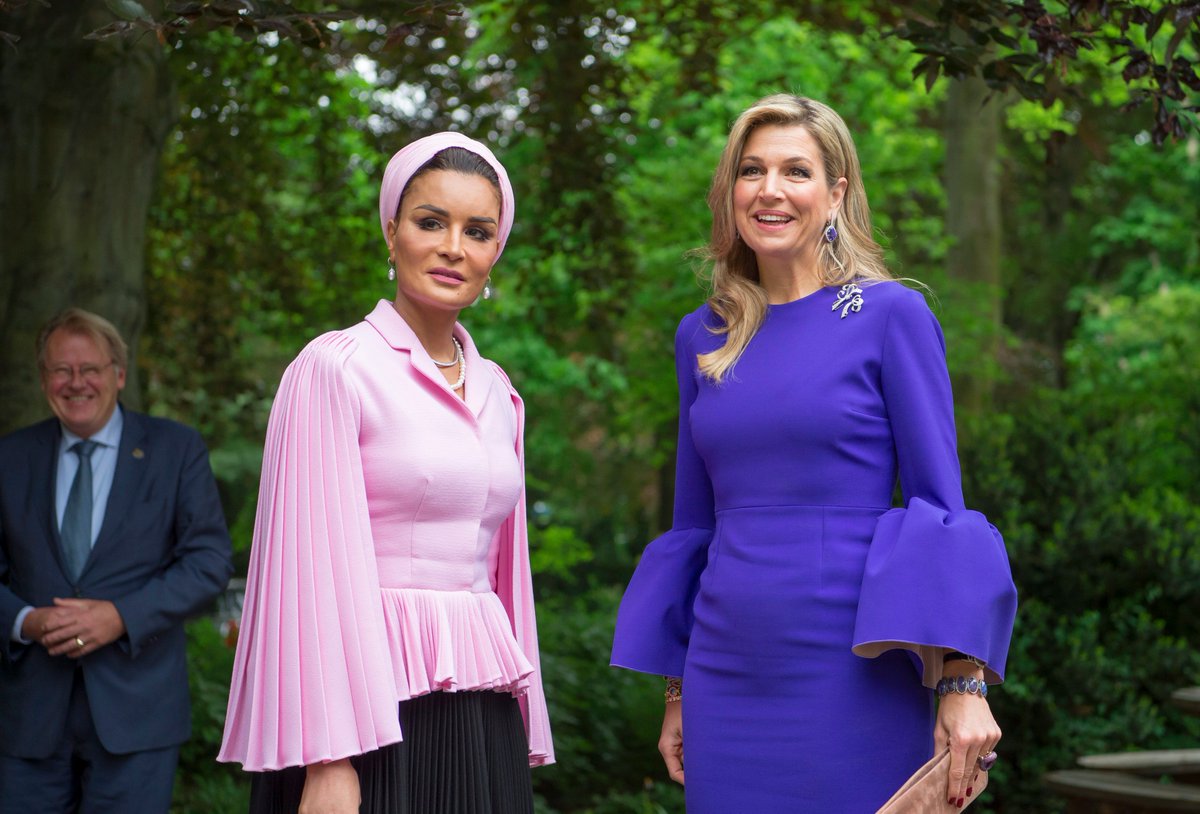 Our founder Her Highness Sheikha Moza has welcomed Her Majesty Queen Maxima of the Netherlands <a href="/HagueInstitute/">The Hague Institute for Global Justice</a> for our event #EducationMeans
