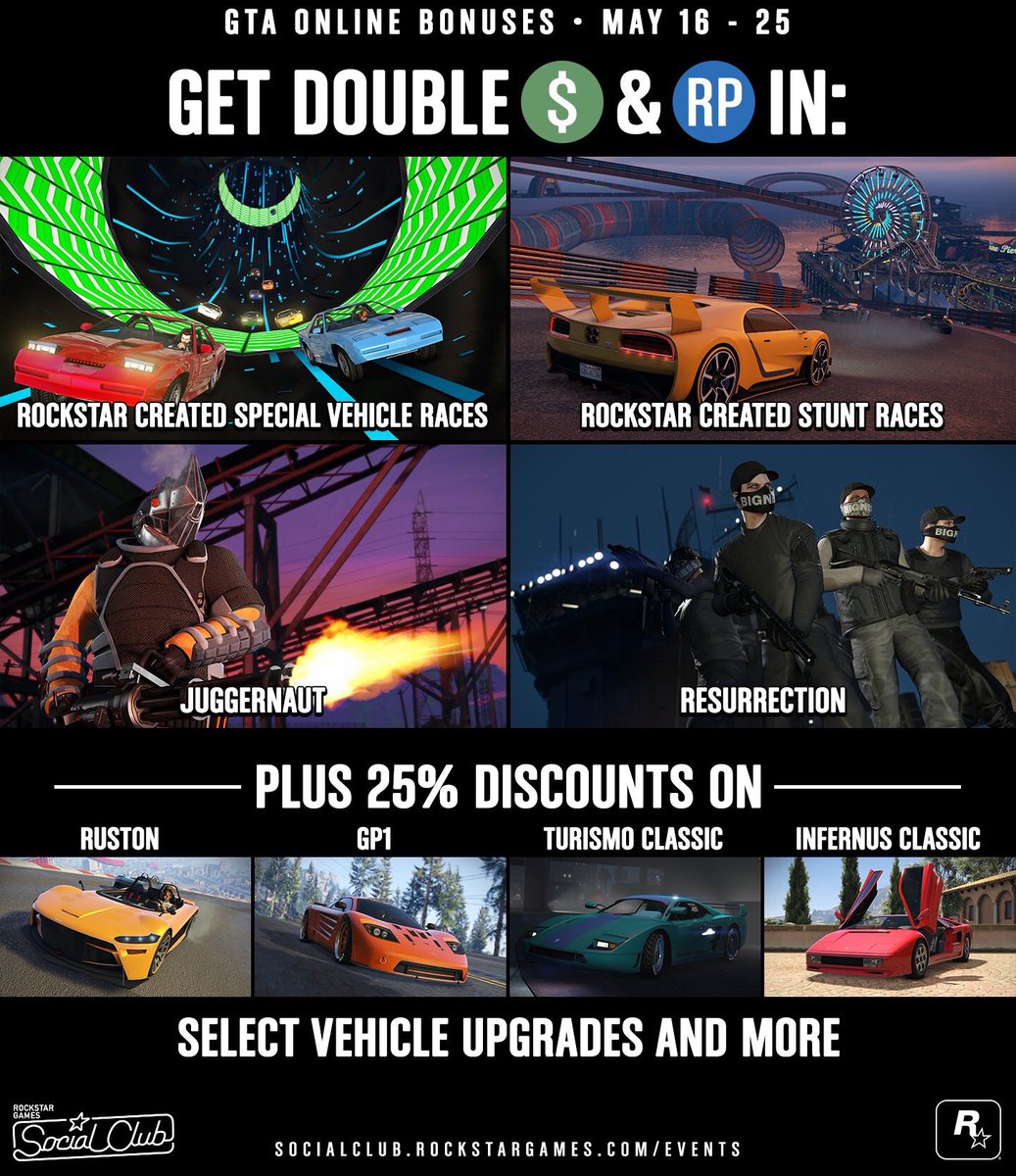 funvids7860's tweet photo. Take full advantage before before rockstar end the double rp and cash on 25th may #DoubleRP&Cash https://t.co/4wZPvjXtp0