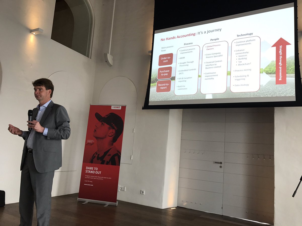 JarnovHurne's tweet photo. Great story by our #cfo Onno on #nohandsaccounting during the #exactsoftware c-level event https://t.co/7DVrl6K2le
