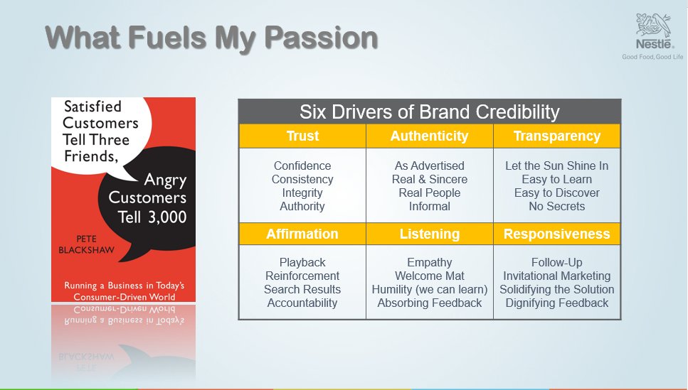 These six things drive brand's credibility.. and fuel <a href="/pblackshaw/">Pete Blackshaw</a> 's passion. #EngagePrague