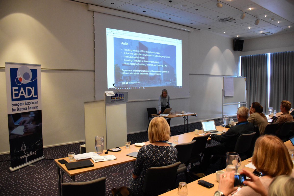 MyEADL's tweet photo. We are now joined by @anitamonty who presents a follow up to the presentation by @gillysalmon #EADL17 #education https://t.co/KECavoEb2S