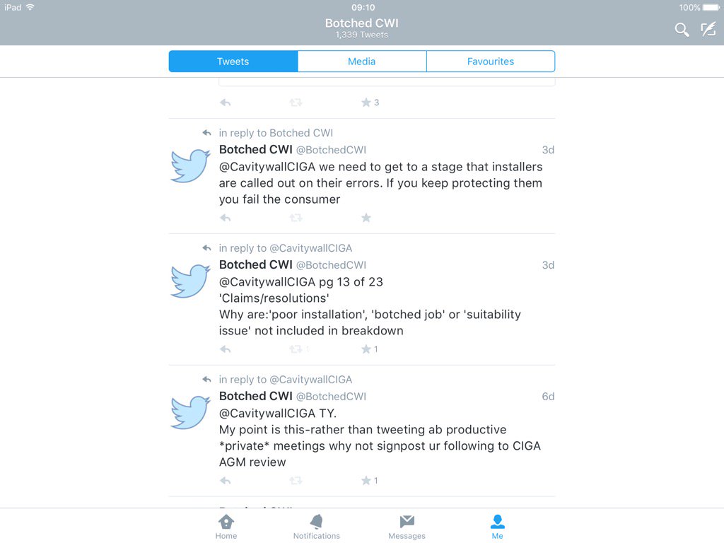 BotchedCWI's tweet photo. BLOCKED by CIGA 4 daring 2 have opinion put forward politely!!
#cavitywallinsulation industry not helping themselves https://t.co/aTjKCd6WCI