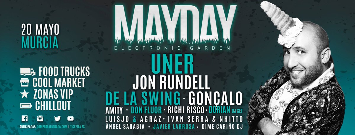 DimeCariDJ's tweet photo. @MAYDAY_EG  ¡Tenemos un festivalazo mañana! ¡Llega el @MAYDAY_EG!  Y tengo el placer de pinchar a las 14h en la zona Foodtrucks ¿Te vienes? https://t.co/4lCN1XdbD5