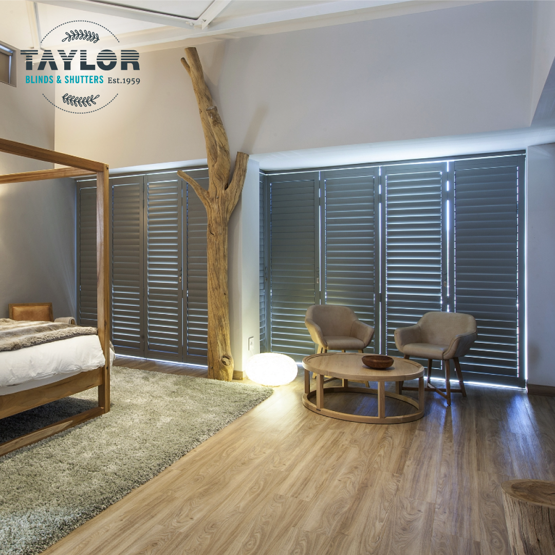 TaylorShutters's tweet photo. #TaylorTrends Warm wood textures complimented by soft grey tones create a balanced room of warm & cool elements https://t.co/HzpQc5wUge https://t.co/bcQHFZjPKx
