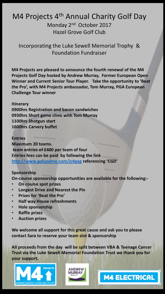 SewellSteve100's tweet photo. ANNUAL CHARITY GOLF DAY @TomMurrayGolf @AMurrayGolf @gnevillegolf @alexelliottgolf @james_jdogg @SamJames560 pls RT https://t.co/RJKRToKo9s