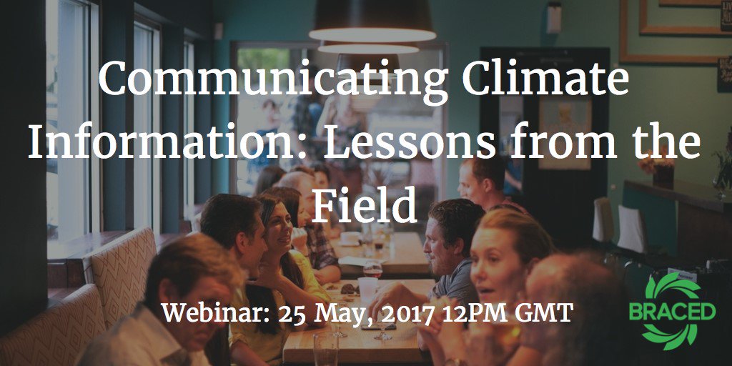 EmmaGogerty's tweet photo. WEBINAR -Communicating #climate Information:Lessons from the Field.Register here https://t.co/6M4qSKhdpL @bebraced @cdknetwork #climaterisk https://t.co/34LgZeXZWS