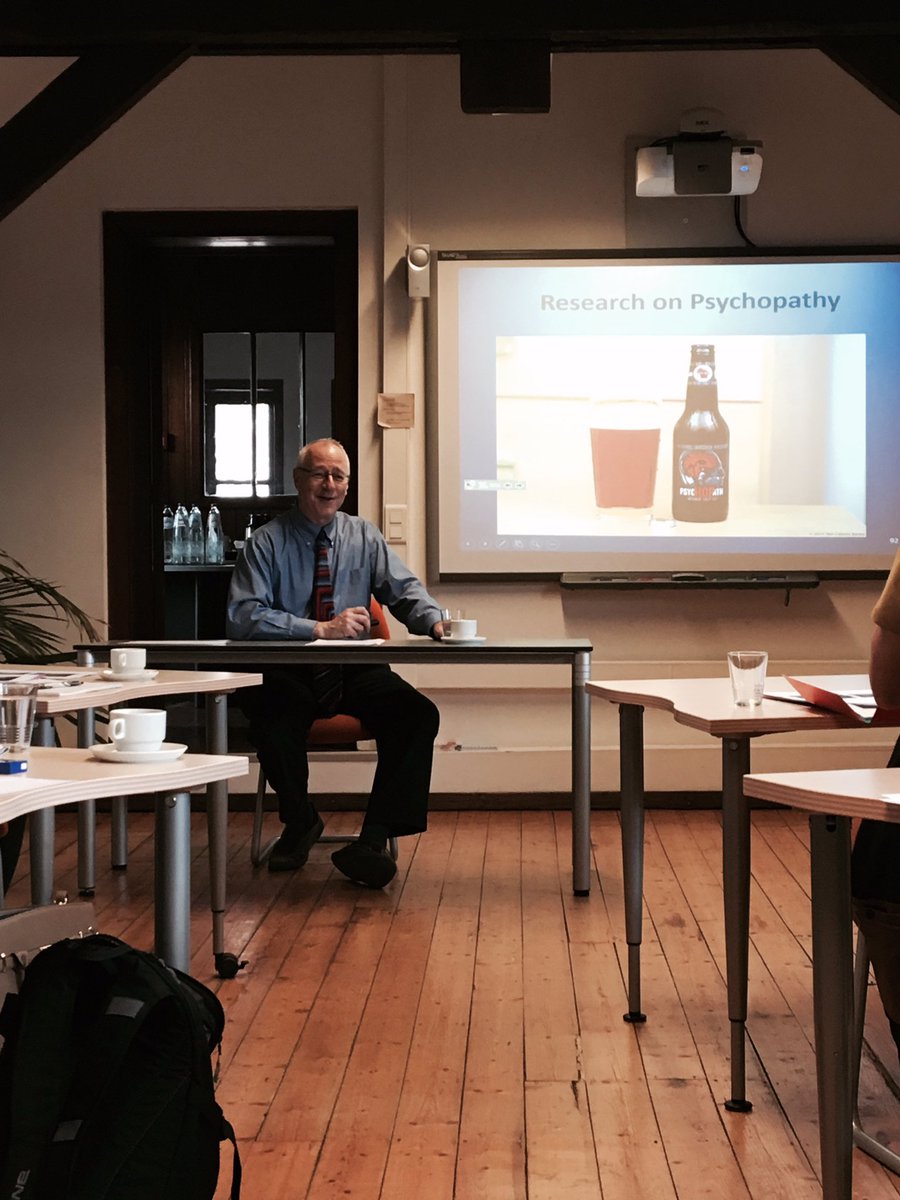 KUzieblo's tweet photo. David Kosson introducing psychopath beer in Belgium! #sssp2017 #psychopathy #impactonothers https://t.co/l7kQfLbGo3