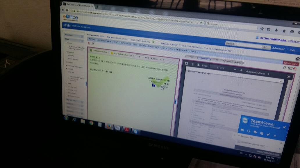 MC_Bhainsa's tweet image. E-office launch by commissioner garu at bhainsa municipality @MC_Bhainsa @cdmatelangana