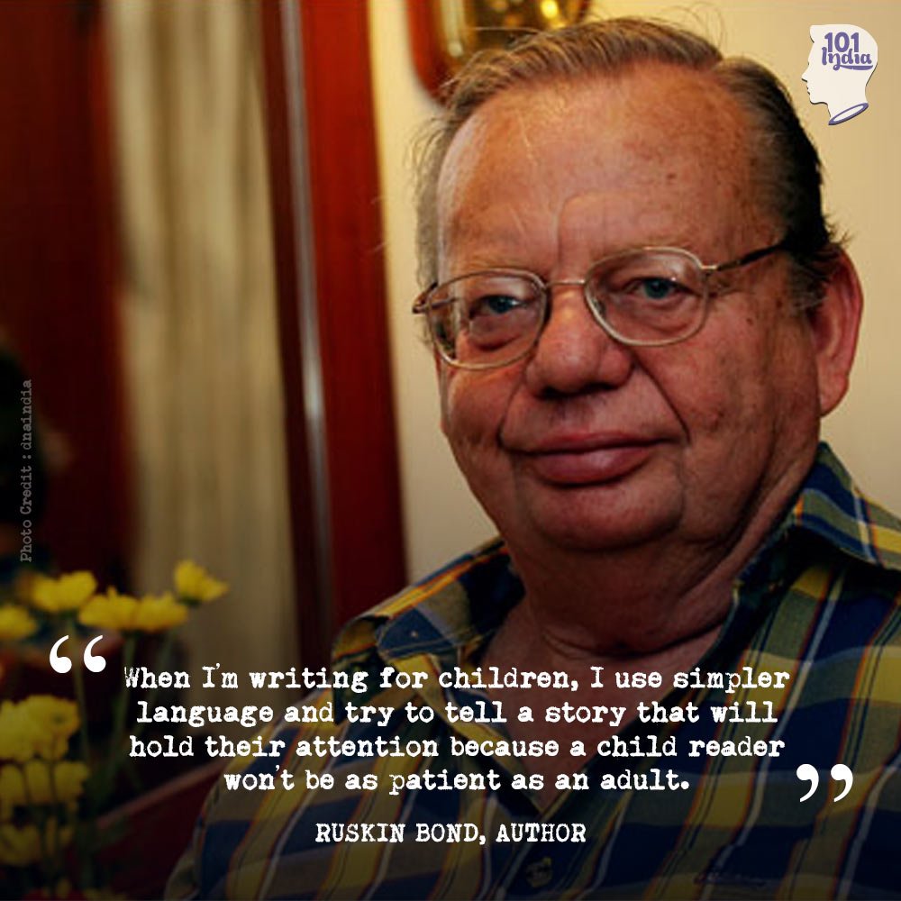 Happy Birthday to one of the best children\s authors there is - Ruskin Bond! 
 
