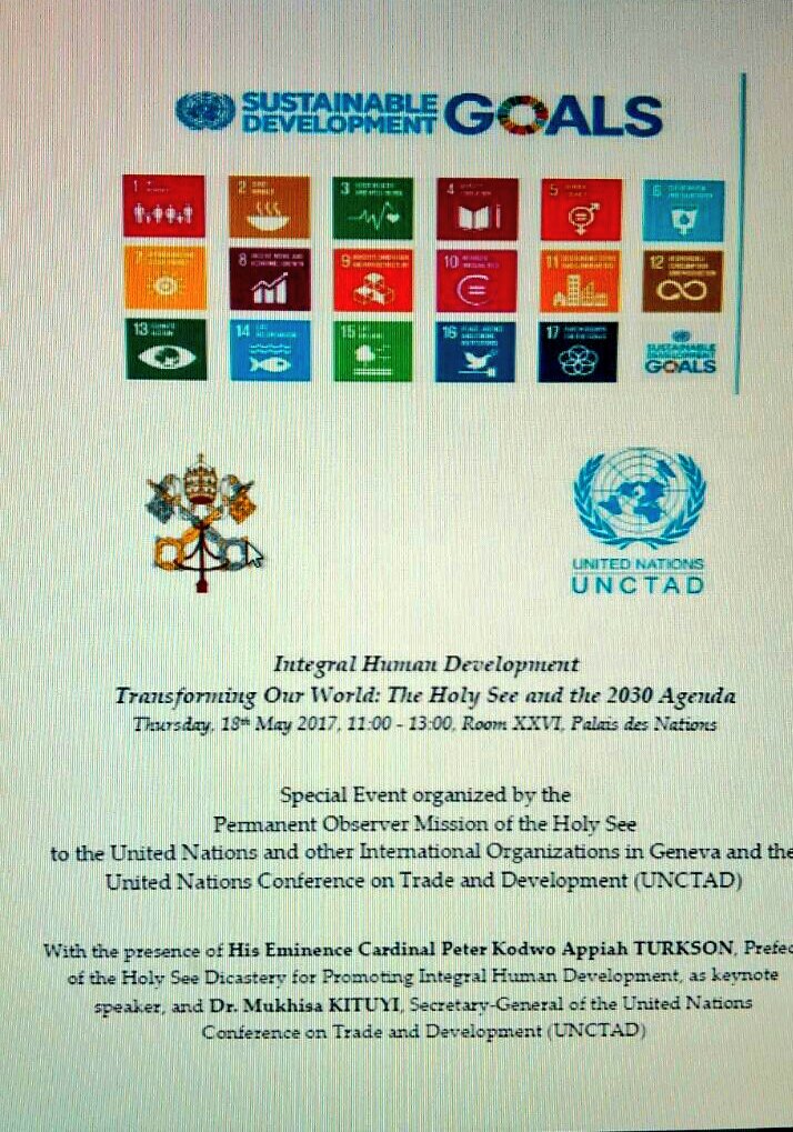 Transforming our world: the Note of the Holy See on the 2030 Agenda
<a href="/CardinalTurkson/">Card Peter K. Turkson</a>  <a href="/UNCTAD/">UN Trade and Development</a>Kituyi @UNCTAD  at the UN Mission in Geneva