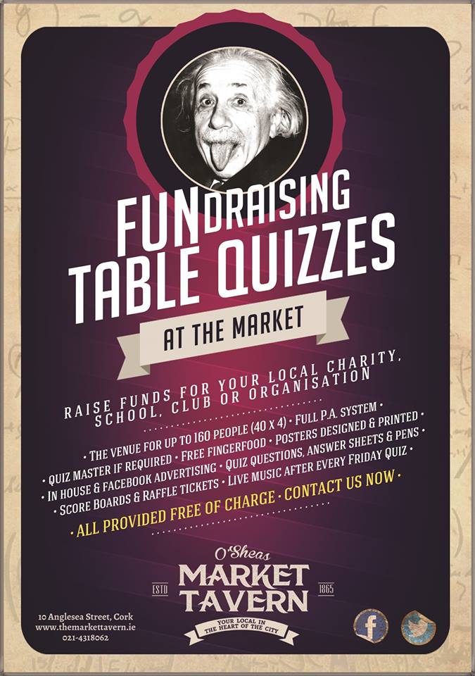 themarkettav's tweet photo. Raise funds for your local charity, school, club or organisation! #tablequiz #cork #charities #schools #fundraisers https://t.co/AatMEr6ViD
