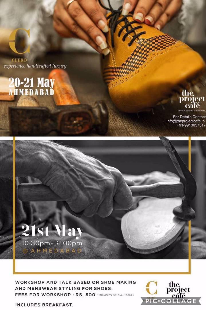 Pravashdey's tweet photo. Interested in shoe making? Join the workshop on 20-21 May #ProjectCafe #Ahmedabad https://t.co/2rshHsmhge