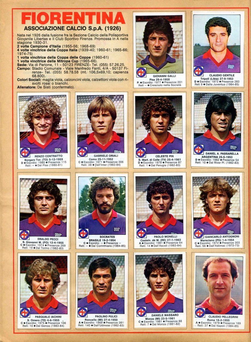 A.C Fiorentina 1984-85. A World Class team !! #Galli #Gentile