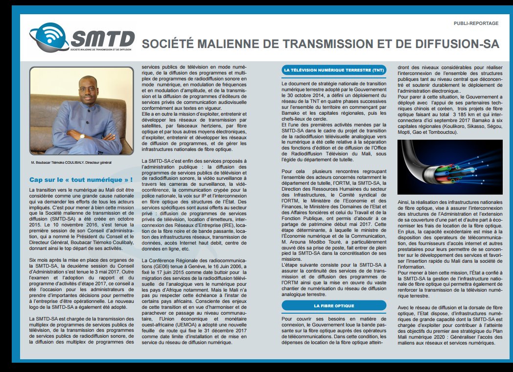 MenicMali's tweet photo. Société malienne de Transmission et de Diffusion (SMTD) en savoir plus... @oabdieneba https://t.co/ASeEtY4IN0