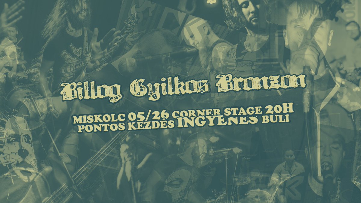 gyilkosband's tweet photo. egy hét múlva // in a week #miskolc #corner #koncert #ingyenes #ingyeneskoncert #free #show #freeshow #gyilkos #gyilkosband #billog #bronzon https://t.co/DB2aFksUmk