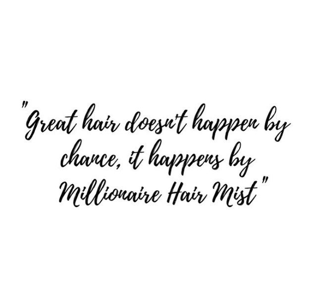 Make #MillionaireHairMist your secret to beautiful hair. 💙 After all, great hair doesn't happen by chance... ✨👸🏽