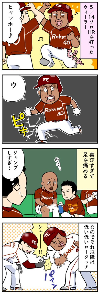 スポマ スポーツ漫画 イラストサービス Auf Twitter ゆるゆるプロ野球更新です 低すぎて今度は腰を痛めないように ゆるゆるプロ野球過去作 T Co 5qvkdhkblv ウィーラー T東北楽天ゴールデンイーグルス