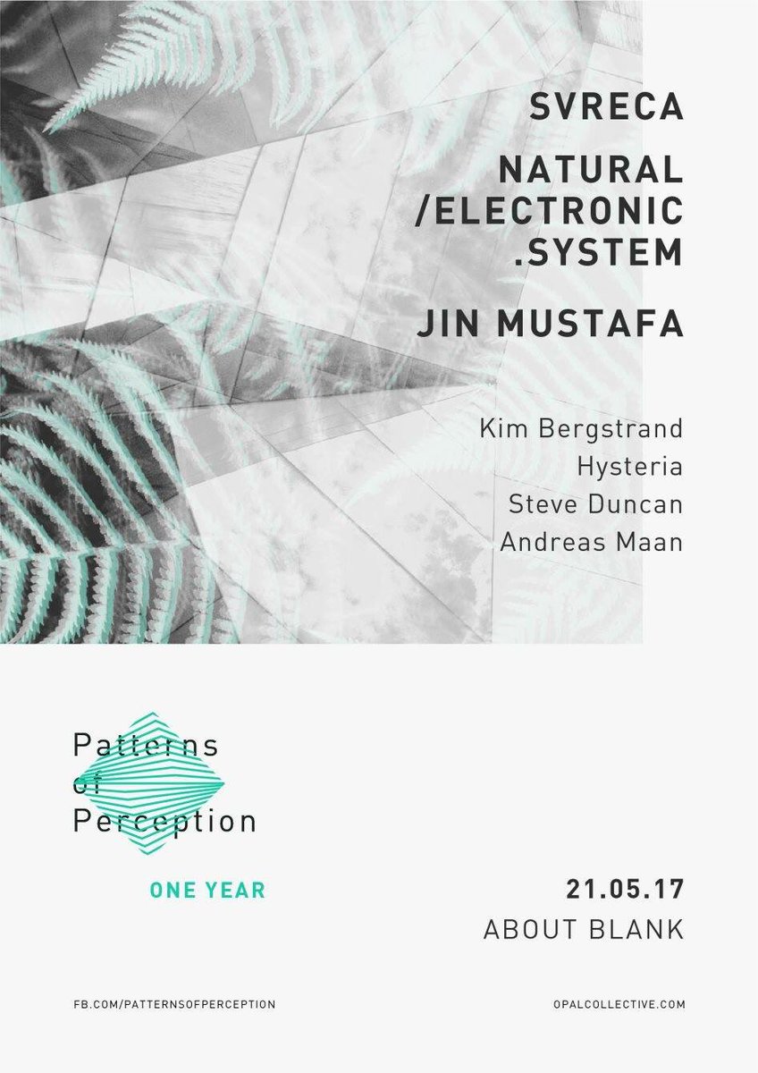 nat_ele_sys's tweet photo. This Sunday we are back in #Berlin for #PatternsOfPerception #1year #party at #aboutblank! FB event: https://t.co/rUGq8jxU8f https://t.co/k09RWD7V2a