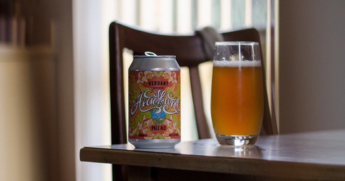 HonestBrew's tweet photo. Sunshine on a rainy day. A fresh can of @VerdantBrew Headband is today's #HonestPick. Citrus, tropical fruit &amp; caramel collide. Bittersweet. https://t.co/EaZLuZUGiz