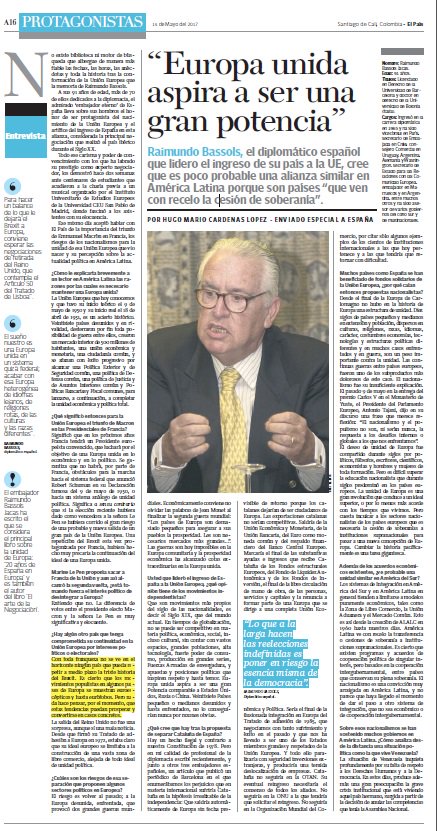 USPCEUprensa's tweet photo. Entrevista a Raimundo Bassols, embajador, Honoris Causa @USPCEU y prof @MasterRRII en @elpaiscali (Colombia) https://t.co/9YljXjVFuG https://t.co/ADqJ852ufs