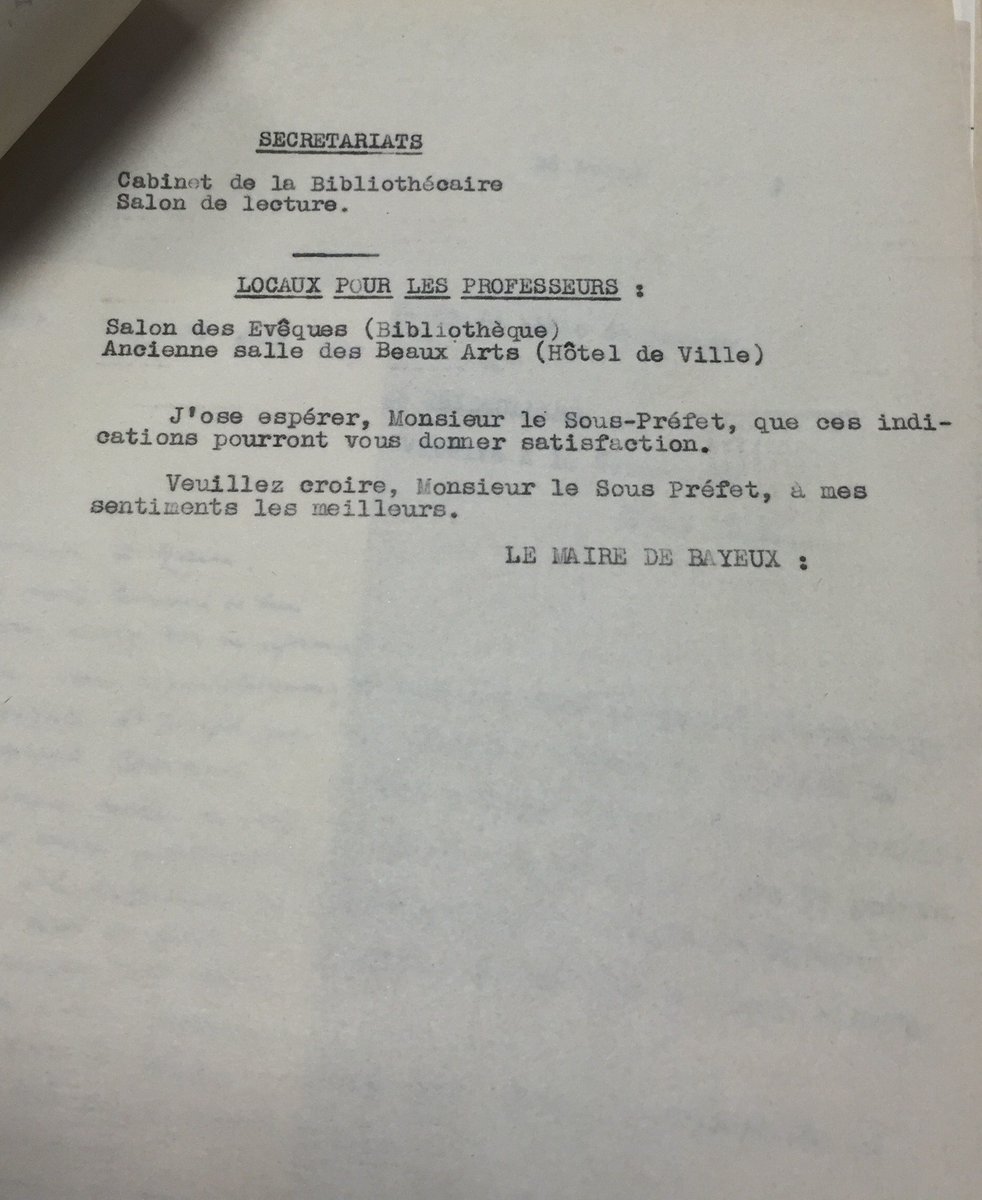 #Bayeux ville d'accueil de la faculté de droit, de lettres et sciences en cas d'évacuation de #Caen comme le prouvent ces documents de 1939