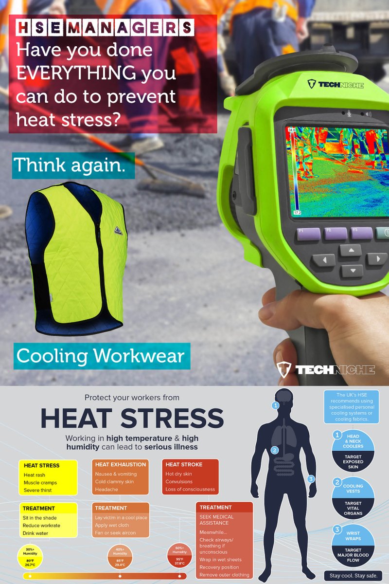 TechNicheEurope's tweet image. @HSEPeople @H_S_E @Global_HSE @HSELive @HSE_INT @HSafetyWeek @SHExpo @health @healthandsafety  #healthandsafety #heatstress #coolingworkwear