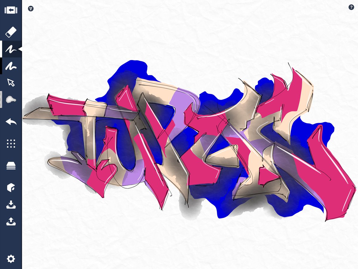 TupacBerlin's tweet photo. Trying out the new watercolor feature 😍😁. 
#ConceptsApp #graphicdesign #lettering #tupac https://t.co/BC0aC32An3