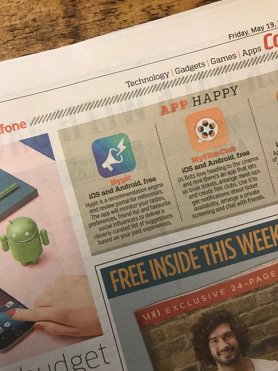 EdenCancan's tweet photo. Who has spotted @hypit in today's @MetroUK? Say hello to the evolution of recommendations #AppHappy #Hypit https://t.co/1Vx4psbnhL